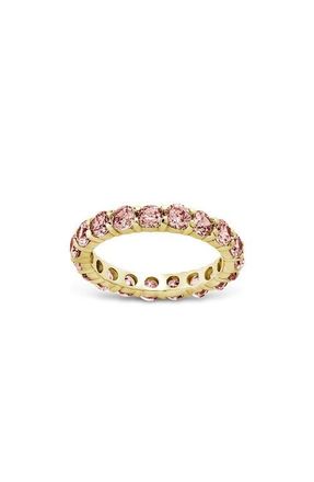 Sterling Forever Gracie Cubic Zirconia Eternity Ring in Gold/Pink at Nordstrom, Size 10
