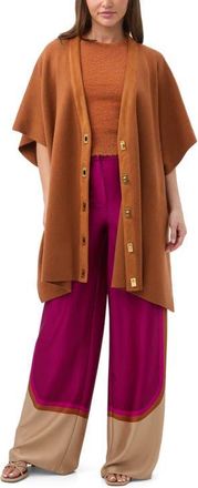 Trina Turk Sapphire Oversized Knit Poncho in Amber at Nordstrom