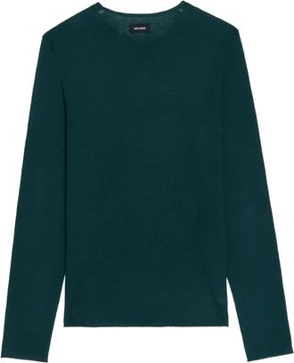 Zadig&Voltaire Maglione girocollo Teiss con bordo a taglio vivo - Verde