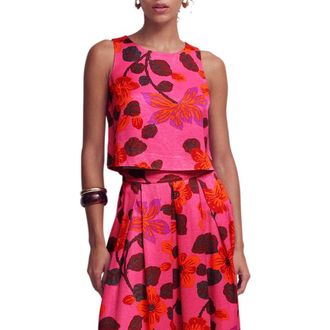 Boden Occasion Floral Faille Top in Pink Floral at Nordstrom, Size 0