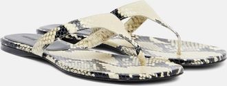 Khaite Archer snake-effect leather thong sandals
