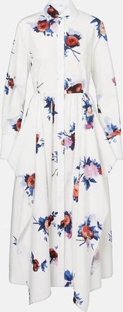 Erdem Abito chemisier in popeline di cotone con stampa floreale