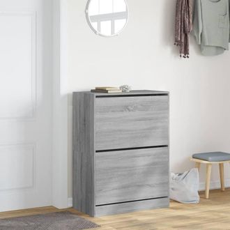 Berkfield Home Shoe Cabinet with 2 Flip-Drawers Grey Sonoma 80x42x108 cm | Size: 80 x 42 x 108 cm