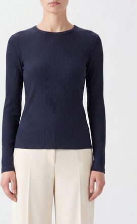 Max Mara Maglia girocollo in lyocell e seta con vestibilit&agrave; slim fit e maniche lunghe
