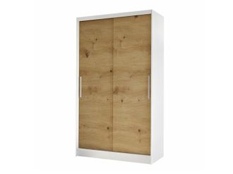 Mirjan24 Mobilier1 - Armario Closico 162, Blanco + Roble Artisan, 200x100x58cm, Puertas De Armario: Correderas, N&uacute;mero De Estantes: 0