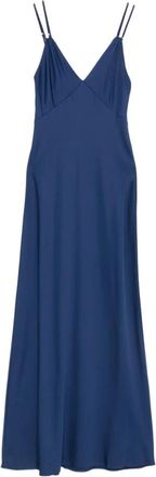 Alice & Olivia Kleedjes, Dames, Blauw, S, Indigo Blauwe Maxi Jurk Spaghettibandjes