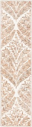 Safavieh Alfombra floral de lana blanco/marr&oacute;n, 69 x 213 cm