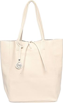 Roberta M Beige Rundleer Tas