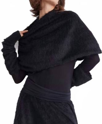 Peter O. Mahler Soft Jersey Cosy Wrist Warmer Sweater In Black