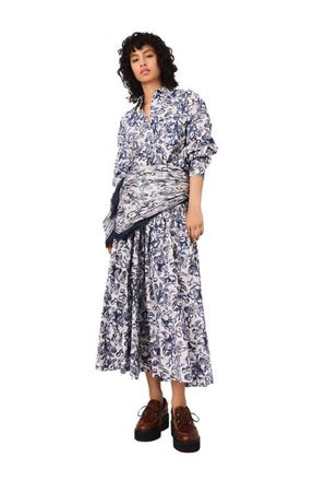 Maje Fruit printed blouse in Blue Fruits Print at Nordstrom, Size X-Small