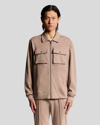 Lyle & Scott Heavyweight Jersey Overshirt - Beige