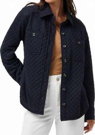 Travis Mathew Diamond Quilted Shacket In Black