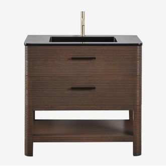 Sklum Conjunto De Mueble De Ba&ntilde;o En Madera Con Lavabo Integrado Misene Sklum