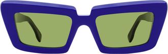 Retro Superfuture Coccodrillo Pointed Cat-Eye Sunglasses - Blue
