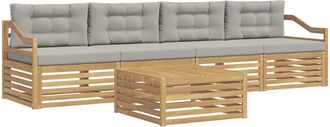 vidaXL Conjunto De Sof&aacute;s De Exterior 5 Uds. Blanco Y Gris Claro Vidaxl