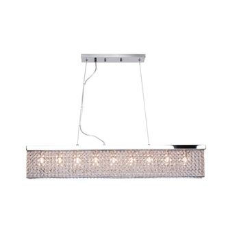 Netlighting Treasure Straight Bar Pendant Ceiling Light Chrome in Silver