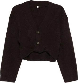 R13 Cardigan crop con bottoni - Marrone