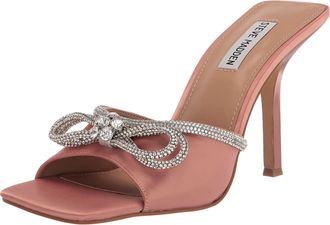 Steve Madden Embellish Heeled Sandal Blush Satin EMBE03S1-PNK Womens