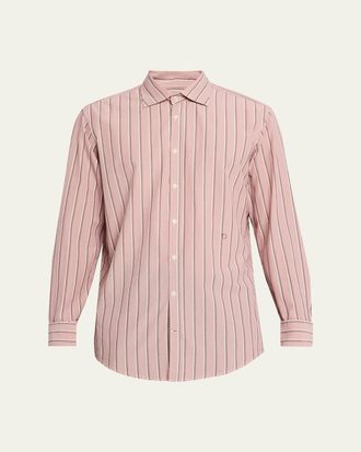 Massimo Alba Mens Genova Multi-Stripe Cotton Sport Shirt