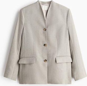 H&M Lapelless Blazer in Beige at Nordstrom, Size Xx-Small