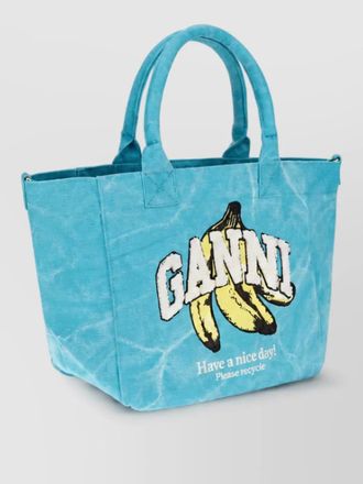 Ganni cabas recycled cotton beach bag