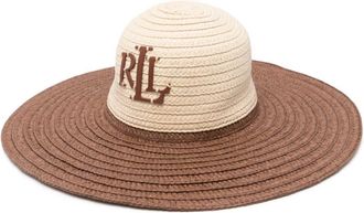 Lauren Ralph Lauren logo-appliqu&eacute; paper sun hat - women - Paper - One Size - Neutrals