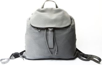 Bottega Veneta Intrecciato Gray Leather Backpack (Pre-Owned)
