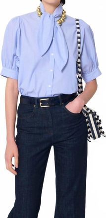 Tara Jarmon Candyce Short Balloon Sleeves Shirt In Blue