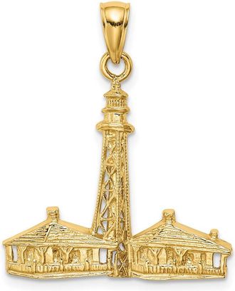 Diamond2Deal 14k Yellow Gold SANIBEL ISL Lighthouse Charm