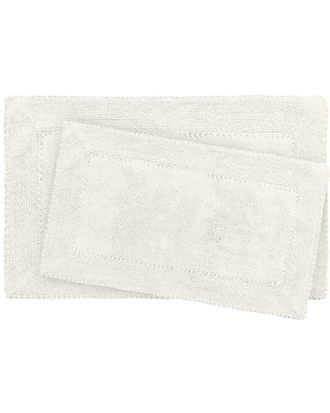 Laura Ashley Ruffle Cotton 2Pc Bath Rug Set