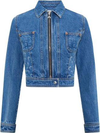 Marine Serre Denim Katoenen Jas - Dames - Spijkerjassen - Blauw - XS - Katoen - Jassen