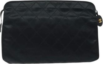 Chanel Pre-owned Clutches, female, Black, Size: ONE SIZE Pre-owned Silk Clutch