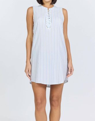 Dear John Denim Risha Stripe Button Front Shirtdress In Skyway