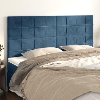 vidaXL Vidaxl - Cabeceros 4 Unidades De Terciopelo Azul Oscuro 90x5x78/88 Cm