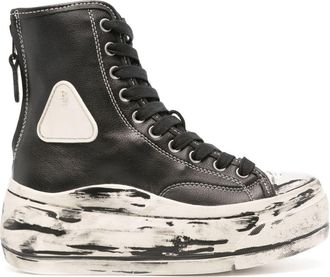 R13 Kurt distressed-effect sneakers - women - Leather - 36 - Black