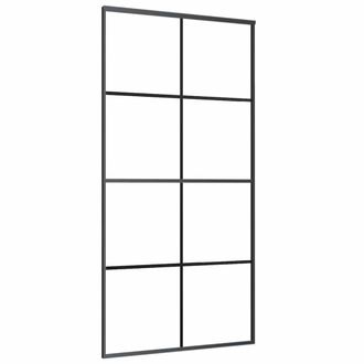 Berkfield Home Sliding Door Black 102.5x205 cm ESG Glass & Aluminium