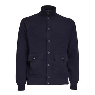 FILIPPO DE LAURENTIIS Cardigans, male, Blue, 3XL, Blusotto Jumper