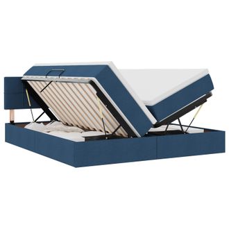 vidaXL Letto Con Contenitore Blu 180 X 200 Cm Pelle Sintetica Vidaxl