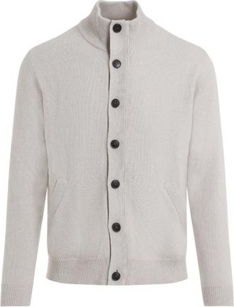Brioni Sand Cashmere Zip Blouson Sweatshirt - Heren - Cashmere truien - Beige - 3XL - Truien & Vesten