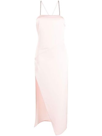 The Attico rhinestone crossover-straps dress - Pink