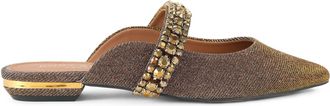 Kurt Geiger Womens Kgl Embellished Flat Sandals - Bronze Fabric - Size UK 3