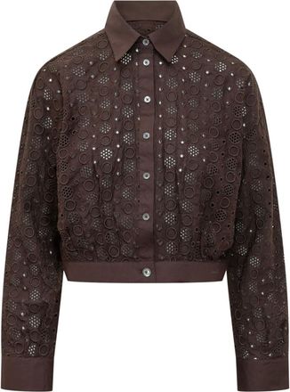 Pinko Brown Regular Embroidered Shirt