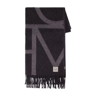 Toteme Monogram Wool Scarf - Gray