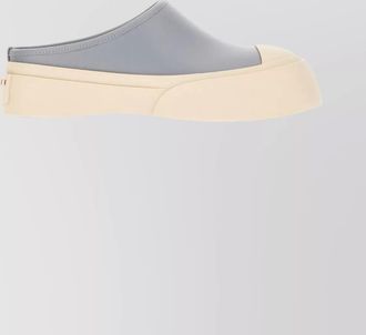 Marni leather round toe slippers with rubber sole