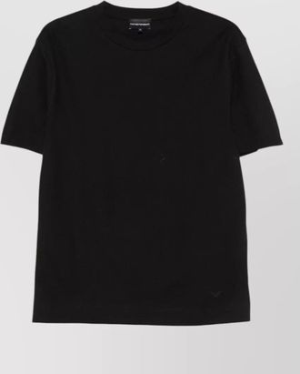 Emporio Armani chevron-knit cotton crew-neck t-shirt