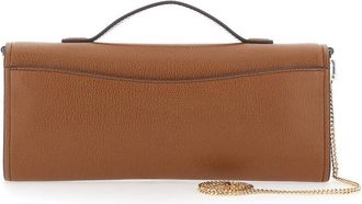 Michael Michael Kors Womens Clutch Hamilton Moderne Brown Hammered Leather Cow Bags