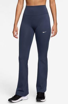 Nike One Dri-FIT High Waist Flared Leggings in Midnight Navy/White at Nordstrom Rack, Size X-Large