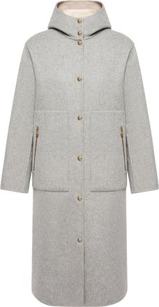 Moncler Moncler Anthrene 3-in-1 Wool & Cashmere Blend Hooded Down Jacket, Women, Grey, Size: 00