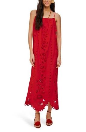 Farm Rio Richelieu Embroidered Maxi Sundress at Nordstrom Rack, Size Large