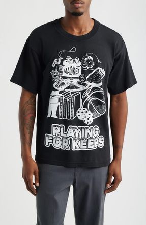 Market Playing For Keeps Cotton Graphic T-Shirt in Black at Nordstrom, Size Xx-Large
